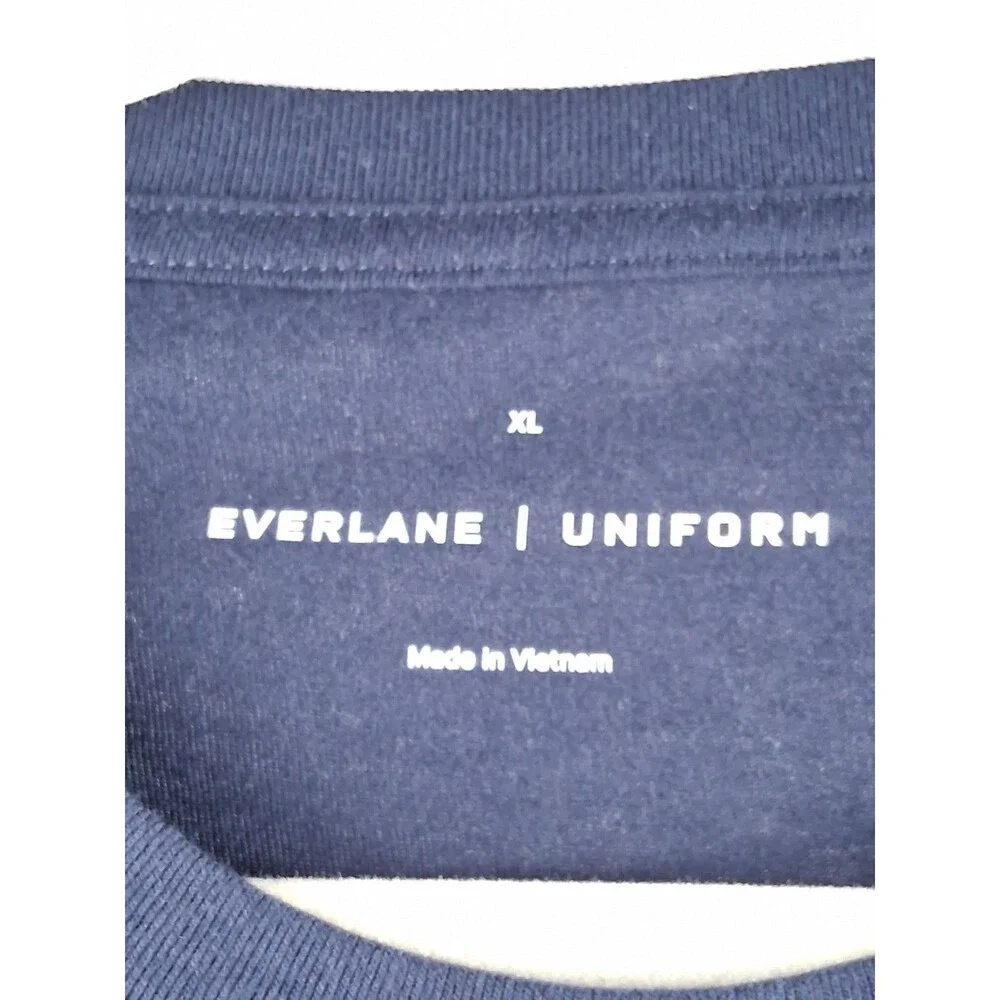 Everlane Uniform Premium Weight Crew T-Shirt Men's XL Blue Short Slv Minimalist - Picture 5 of 15